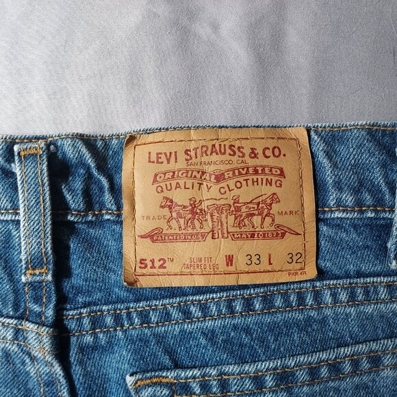 Levi's 512 Slim Fit Tapered Leg Mens Jeans Blue 33x32 - Picture 3 of 5